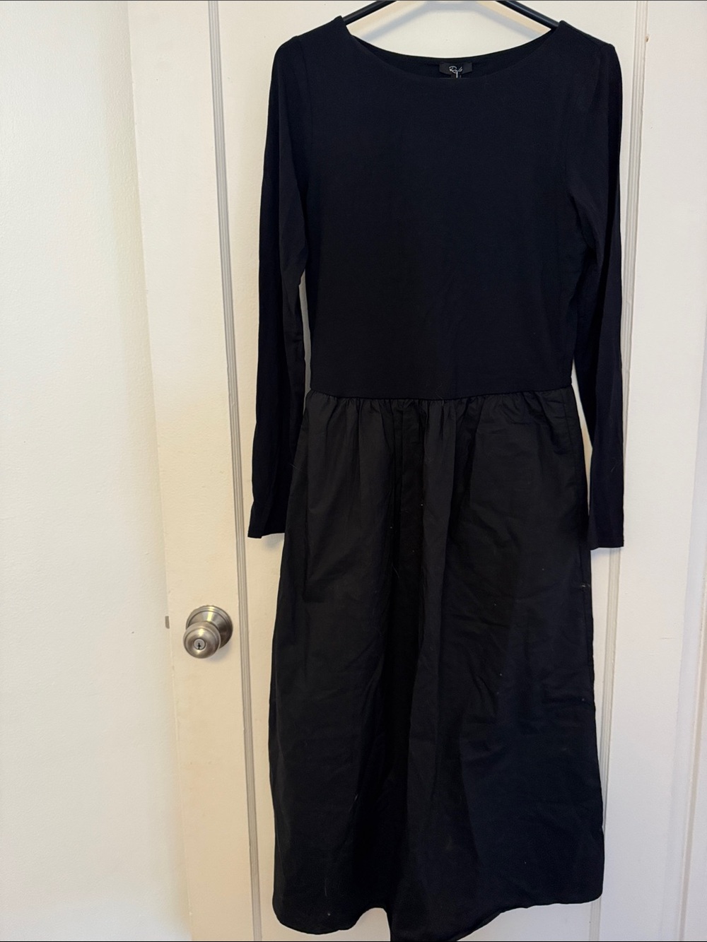 Rails Black Long-Sleeve Midi Dress